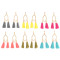 E-4306 6 Color Vintage Tassel  Charm  Drop Pom  Earring for Women Jewelry