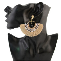 E-4299 Bohemian Vintage Tassel Fan-shaped Earrings for Women Jewelry