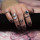 R-1486 2 Styles Bohemian Vintage Silver plated Knuckle Nail Midi Finger Crystal Ring for Women Jewelry