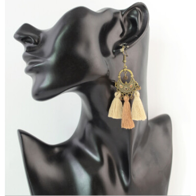 E-4307 Vintage Bohemian Beads Thread Long Tassel Drop Earrings for Women Bohemian Party Jewelry