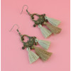 E-4307 Vintage Bohemian Beads Thread Long Tassel Drop Earrings for Women Bohemian Party Jewelry