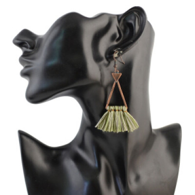 E-4308 3 colors  Vintage Bohemian Thread Tassel Drop Earring for Women Earring