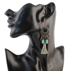 E-4310 2 Style Vintage Bohemian Bead Tassel Drop Earring for Women Earring