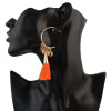 E-4309 6 Colors New Arrive Hook Dangle Tassel Coin Enamel Earring for Women Jewelry