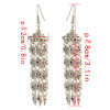 E-4311 Fashion Women Silver Metal Long Tassel Statement Drop Earrings for Bohemian Wedding Party Jewelry