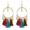E-4314 Vintage Tassel Charm Drop Pom Earring for Women Jewelry