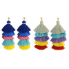E-4316 2 styles Fashion Bohemian Vintage Stud Tassel Colorful Earring for Women Jewelry