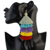 E-4316 2 styles Fashion Bohemian Vintage Stud Tassel Colorful Earring for Women Jewelry