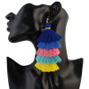 E-4316 2 styles Fashion Bohemian Vintage Stud Tassel Colorful Earring for Women Jewelry