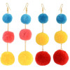 E-4315 Fashion Bohemian Colorful Pom Pom Long Drop Earrings for Women Party Jewelry Accessories