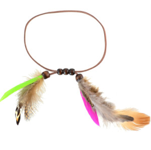 B-0863 Bohemian Feather Pendant Leather Arm Chain Armlet Charm Bracelets for Women Fashion Jewelry