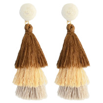 E-4325 4 Colors Fashion Gold Plated Thread Tassel Earrings Women Jewelry