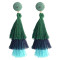 E-4325 4 Colors Fashion Gold Plated Thread Tassel Earrings Women Jewelry