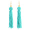 E-4326 Fashion Gold Plated Rhinestone Beaded Ball Tassel Earrings