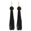 E-4326 Fashion Gold Plated Rhinestone Beaded Ball Tassel Earrings