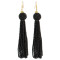 E-4326 Fashion Gold Plated Rhinestone Beaded Ball Tassel Earrings