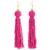 E-4326 Fashion Gold Plated Rhinestone Beaded Ball Tassel Earrings