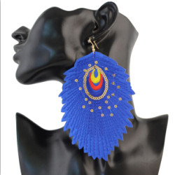 E-4323 Bohemian Vintage Leaf-shaped Earrings for Women Jewelry