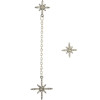 E-4321 Charming Silver Plated Starfish Shape Rhinestone Dangle Earrings