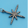 E-4321 Charming Silver Plated Starfish Shape Rhinestone Dangle Earrings