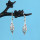 E-4322 Vintage Silver Hollow Out Bottle Shape Fish Hook Dangle Earrings