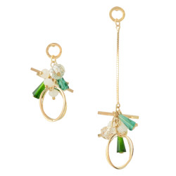 E-4329 New F ashion Jewelry Gold Plated Alloy Crystal Bead Drop Dangle Earrings