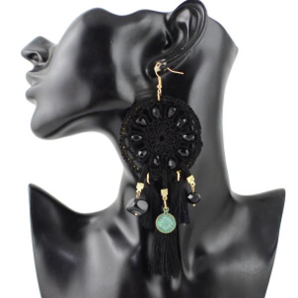 E-4328 Bohemian Alloy thread Tassel Drop Dangle Earrings Jewelry