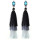 E-4332 Fashion Jewelry Gun Black Crystal Long Silk Thread Tassel Dangle Earrings