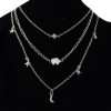 N-6934 New Fashion Gold Silver Plated Rhinestone star moon elephant pendant Necklace