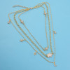 N-6934 New Fashion Gold Silver Plated Rhinestone star moon elephant pendant Necklace