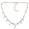 N-6935 Gold Silver Plated 2pieces/set Rhinestone Moon Star Sun Charms Choker Necklaces