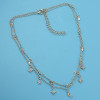 N-6935 Gold Silver Plated 2pieces/set Rhinestone Moon Star Sun Charms Choker Necklaces