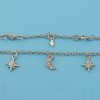N-6935 Gold Silver Plated 2pieces/set Rhinestone Moon Star Sun Charms Choker Necklaces