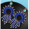 E-4334 4 Colors Bohemian Resin Beads Statement Drop Earrings for Women Party Anniversary Jewelry Gift