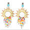 E-4334 4 Colors Bohemian Resin Beads Statement Drop Earrings for Women Party Anniversary Jewelry Gift