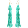 E-4335 5 Colors Bohemian Gold Plated Resin Beaded Statement Drop Earrings