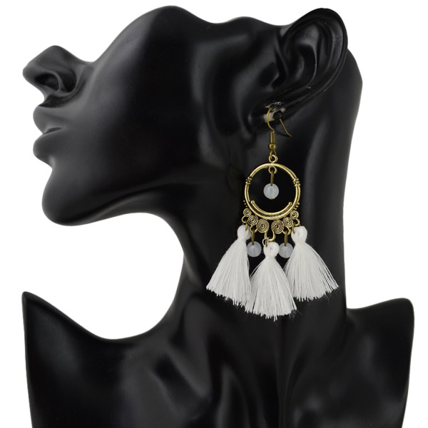 E-4333 New F ashion Jewelry Bronze Plated Alloy Thread Bead Drop Dangle Earrings
