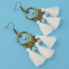 E-4333 New F ashion Jewelry Bronze Plated Alloy Thread Bead Drop Dangle Earrings