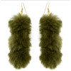 E-4338 6 Colors Fashion Women Pom Pome Drop Earrings Wedding Party Fashion Accessories