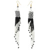 E-4336 5 Colors Fashion Gold Plated Resin Beaded Statement Long Tassel Drop Earrings
