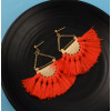 E-4337 Bohemian Vintage Tassel Fan-shaped Earrings for Women Jewelry