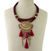 N-6938 4color New Fashion Gold plated Alloy Leather Thread tassel pendant Necklace Accessory