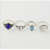 R-1481 4Pcs/set Bohemian Blue Stone Midi Finger Ring Sets for Women Fashion Jewelry Accessories