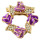 P-0383 Fashion Gold Plated Enamel Rhinestone Rose Flower Scarf Clip Pin Brooch