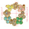 P-0382 Flower Gold Metal Beads Rhinestone Brooches Scarf Pins for Women Clothes Accessories