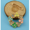P-0382 Flower Gold Metal Beads Rhinestone Brooches Scarf Pins for Women Clothes Accessories
