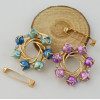 P-0384 Flower Gold Metal Beads Rhinestone Brooches Scarf Pins for Women Clothes Accessories