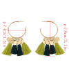 E-4345 4 Colors Ethnic Long Thread Tassel Drop Earrings for Women Bohemian Party Fashion Accessories