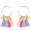 E-4345 4 Colors Ethnic Long Thread Tassel Drop Earrings for Women Bohemian Party Fashion Accessories