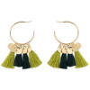 E-4345 4 Colors Ethnic Long Thread Tassel Drop Earrings for Women Bohemian Party Fashion Accessories